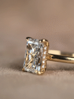 Radiant Cut Minimalist Ring | Hidden Halo Design | Modern Solitaire | Lab-Grown Diamond - Image 2