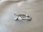Heart & Pear Three-Stone Ring | Symbolic Romance | Unique Diamond Composition | Lab-Grown - Image 5