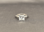 Princess Cut Lab Diamond Solitaire Ring | 4-Prong Setting | Plain Band | 14K Gold | Timeless Simplicity