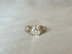 Cushion Lab Grown Diamond Ring | Ornate Thick Band | 14K Gold | Four Accent Diamonds - Image 2