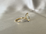 Pear-Shaped Minimalist Pavé Ring | Half Eternity Design | Elegant Teardrop Silhouette | Lab-Grown Diamonds - Image 3