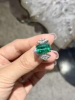 3.87-Carat Lab-Grown Emerald Ring: Emerald Cut VS1 Clarity in 14K White Gold