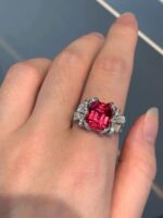 4.71ct Neon Fuchsia Tourmaline Bow Statement Ring - Image 4