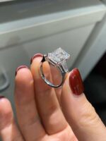 5-Carat Lab-Grown Radiant Emerald-Cut Diamond Three-Stone Ring: D Color, VVS1 Clarity in 18K Gold - Image 4