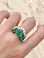 3-Carat Lab-Grown Emerald Ring: With 1-Carat Pear-Cut Lab-Grown Diamonds in 14K White Gold - Image 2