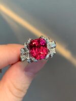 4.71ct Neon Fuchsia Tourmaline Bow Statement Ring