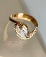 3-Carat Lab-Grown Marquise Diamond Ring: E Color, VVS2 Clarity in 14K Gold - Image 4