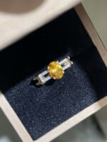 1.58ct Lab-Grown Vivid Yellow Sapphire Two-Tone Gold Ring