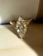 3-Carat Lab-Grown Marquise Diamond Solitaire Ring in 18K Gold - Image 3