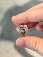 8.78-Carat Lab-Grown Elongated Emerald-Cut Diamond Ring: E Color, VS1 Clarity in 18K Gold