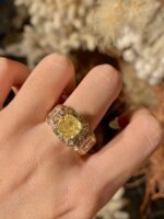 4.68-Carat Lab-Grown Yellow Diamond Ring: VS1 Clarity in 14K Gold - Image 2