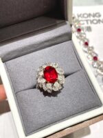 4.1ct Lab-Grown Pigeon Blood Ruby Jewelry Set (Ring + Bracelet)