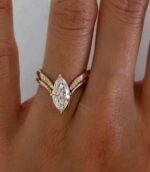 2-Carat Lab-Grown Marquise Diamond Ring: E Color, VS1 Clarity in 14K Gold - Image 2