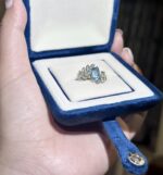 1.08-Carat Emerald-Cut Aquamarine Ring: VVS1 Clarity with Olive Branch Design in 14K White Gold - Image 2