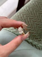 2-Carat Lab-Grown Pear Diamond Ring: E Color, VVS2 Clarity in 14K Gold