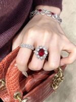 4.1ct Lab-Grown Pigeon Blood Ruby Jewelry Set (Ring + Bracelet) - Image 6