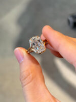 8.78-Carat Lab-Grown Elongated Emerald-Cut Diamond Ring: E Color, VS1 Clarity in 18K Gold - Image 3