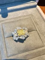 2.45ct Lab-Grown Fancy Intense Yellow Diamond Radiant-Cut Statement Ring