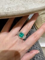 3-Carat Lab-Grown Emerald Ring: Asscher Cut in 18K White Gold Setting - Image 2