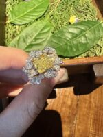2.45ct Lab-Grown Fancy Intense Yellow Diamond Radiant-Cut Statement Ring - Image 2