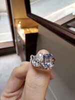 1.2ct Pear & 1.6ct Emerald-Cut Blue Diamond Lab-Grown Ring in 14K White Gold - Image 6