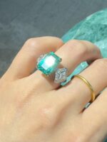 3.87-Carat Lab-Grown Emerald Ring: Emerald Cut VS1 Clarity in 14K White Gold - Image 3