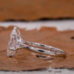 3-Carat Lab-Grown Oval Diamond Three-Stone Ring: 0.3ct Round Accents in 14K White Gold - Image 3