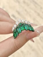 3-Carat Lab-Grown Emerald Ring: With 1-Carat Pear-Cut Lab-Grown Diamonds in 14K White Gold - Image 3