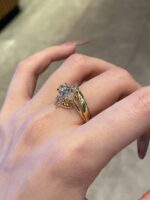 2-Carat Lab-Grown Marquise-Cut Diamond Ring: E Color, VVS2 Clarity with Triangle Accents in 18K Gold - Image 5