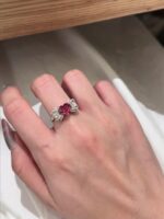 3-Carat Lab-Grown Ruby Ring: Vivid Red in 14K Gold