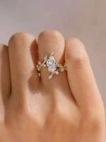 1.5-Carat Lab-Grown Marquise Diamond Twig Statement Ring - Image 2
