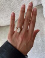 3-Carat Lab-Grown Marquise Diamond Solitaire Ring in 18K Gold - Image 2