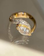 3-Carat Lab-Grown Marquise Diamond Ring: E Color, VVS2 Clarity in 14K Gold - Image 3