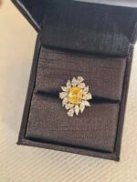 3ct Natural Canary Yellow Sapphire 18K Gold Diamond-Set Jewelry - Image 2