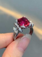 4.71ct Neon Fuchsia Tourmaline Bow Statement Ring - Image 2