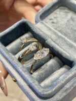 2-Carat Lab-Grown Marquise-Cut Diamond Ring: E Color, VVS2 Clarity with Triangle Accents in 18K Gold - Image 4