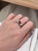 3-Carat Lab-Grown Ruby Ring: Vivid Red in 14K Gold - Image 3