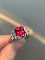 4.71ct Neon Fuchsia Tourmaline Bow Statement Ring - Image 3