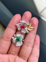 1.09ct Natural Jedi Spinel Two-Tone Gold 3D Diamond Ring - Image 2