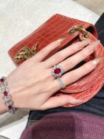 4.1ct Lab-Grown Pigeon Blood Ruby Jewelry Set (Ring + Bracelet) - Image 5