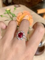 3-Carat Myanmar Jedi Spinel Ring: VS1 Clarity with 1.7-Carat Accent Diamonds in 14K White Gold - Image 2
