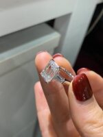 5-Carat Lab-Grown Radiant Emerald-Cut Diamond Three-Stone Ring: D Color, VVS1 Clarity in 18K Gold - Image 3