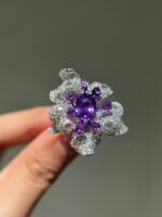 3.00ct Lab-Grown Violet Sapphire Floral Statement Ring - Image 2