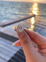 5-Carat Lab-Grown Oval Diamond Ring: E Color, VS1 Clarity in 18K White Gold