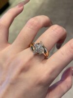 2-Carat Lab-Grown Marquise-Cut Diamond Ring: E Color, VVS2 Clarity with Triangle Accents in 18K Gold