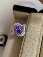 2.03-Carat Natural Purple Sapphire Ring: VS1 Clarity in 18K White Gold - Image 3