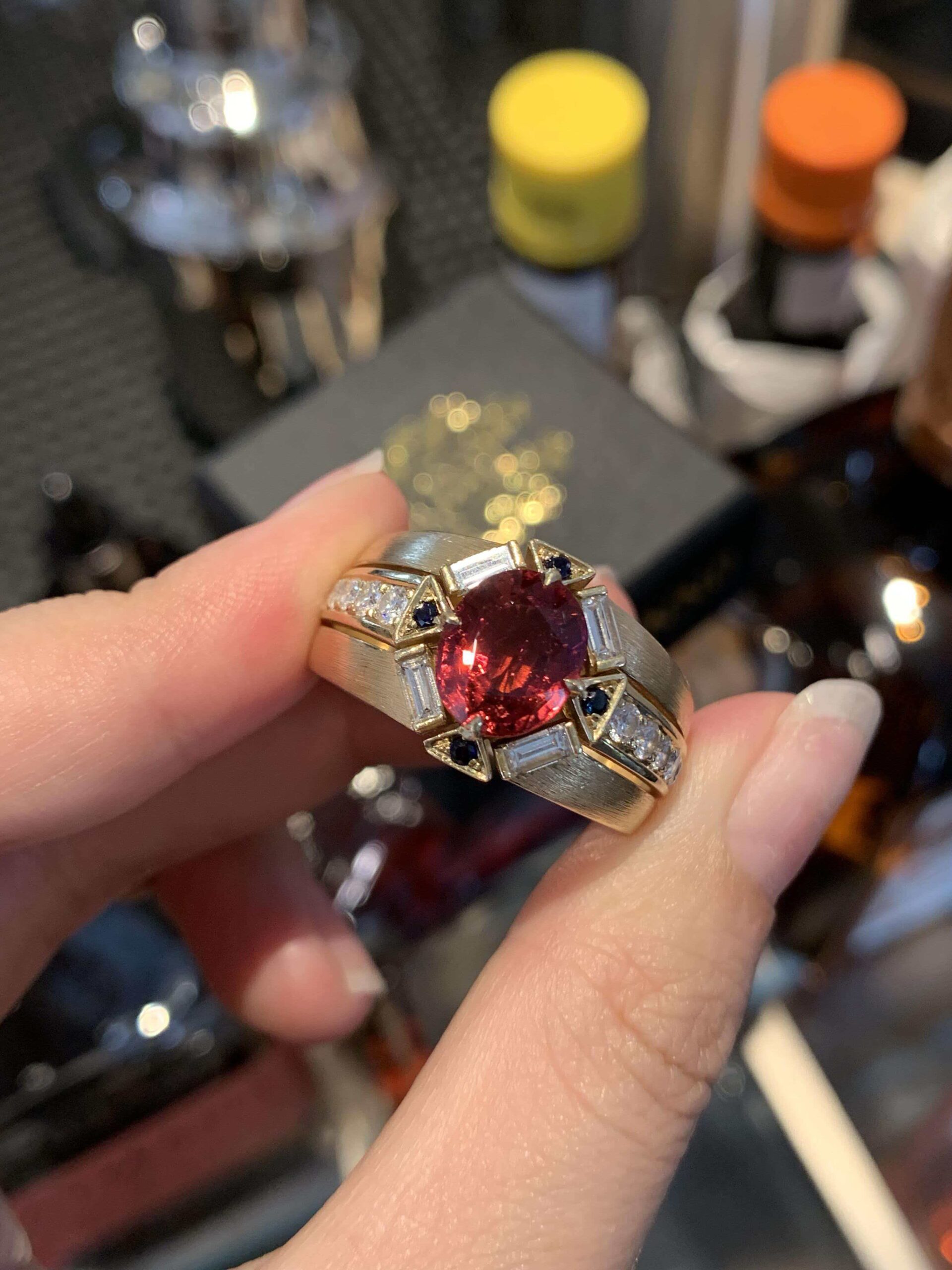 fb2ab63d53902aca1128ba0128b5deb2 5.64-Carat Natural Rubellite Ring: Vivid Red-Pink in 14K Gold - Image 1