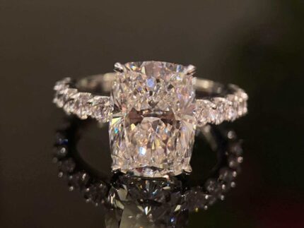 5-Carat Elongated Cushion Lab Grown Diamond Ring